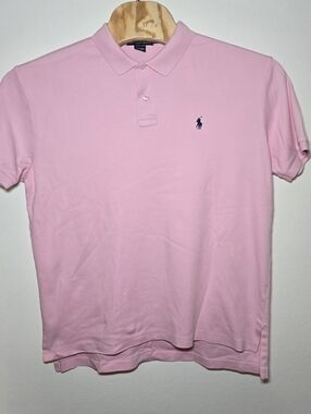 LRL Lauren Ralph Lauren Pink Polo Shirt Pony Logo Mens Size Large